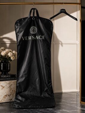 Authentic Versace Garment Bag & Hanger Set – Black Luxury Travel Storage